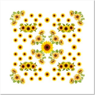 Floral Pattern Design/ Sunflower Pattern Design/ Seamless Pattern Design Posters and Art